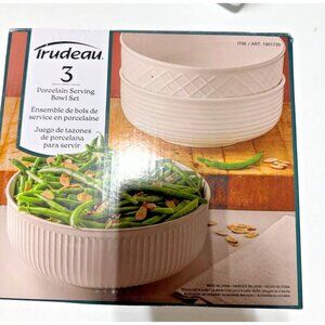 Trudeau Porcelain Serving Bowl Set, 2-piece